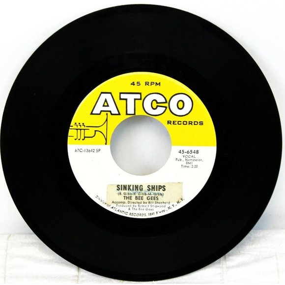 VTG 1968 The Bee Gees Words/Sinking Ships ATCO Records 45-6548 LP Single Vinyl - Picture 2 of 3